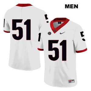 Men's Georgia Bulldogs NCAA #51 David Marshall Nike Stitched White Legend Authentic No Name College Football Jersey YVH6354ZF